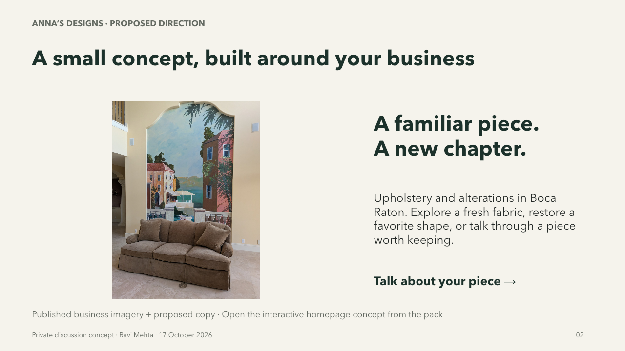Slide 2 of5 for Anna's Designs Upholstery & Alterations