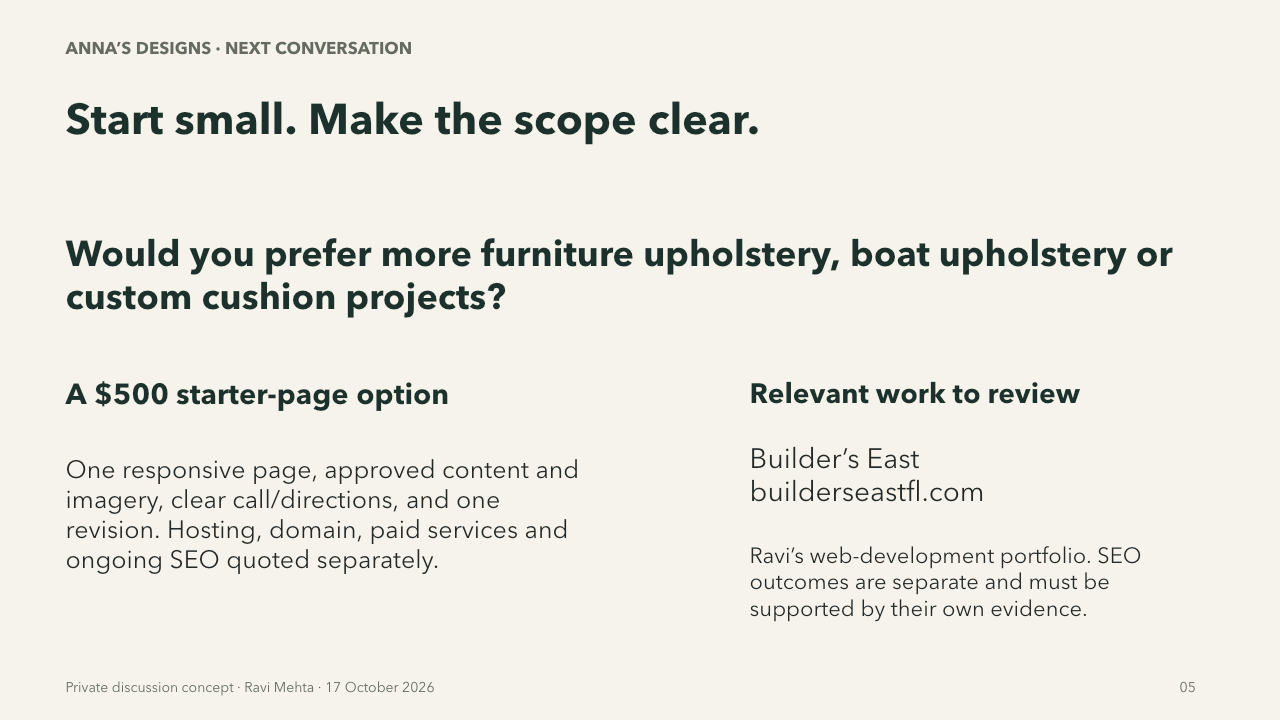 Slide 5 of5 for Anna's Designs Upholstery & Alterations