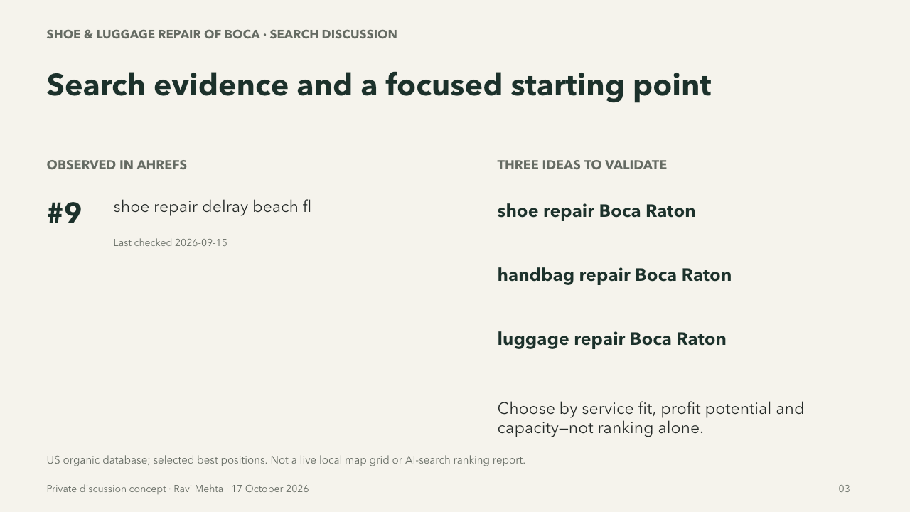 Slide 3 of5 for Shoe & Luggage Repair of Boca (Cove Shoe Repair)