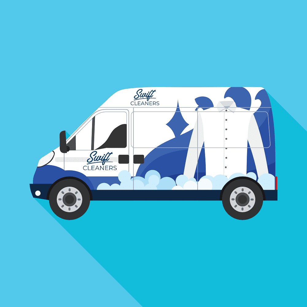 Swift’s own blue delivery-van illustration
